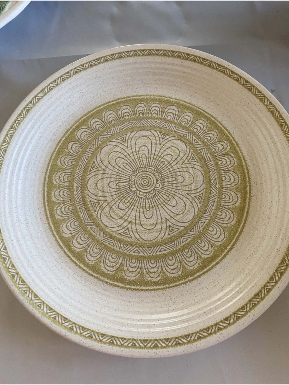 Franciscan Olive Green and Cream Floral Stoneware Dinner Plate- set of 8